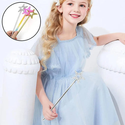 5Pcs Fairy Wand Fine Workmanship Star Shape Wands Durable Dress Up Props For Festival Party Decoration