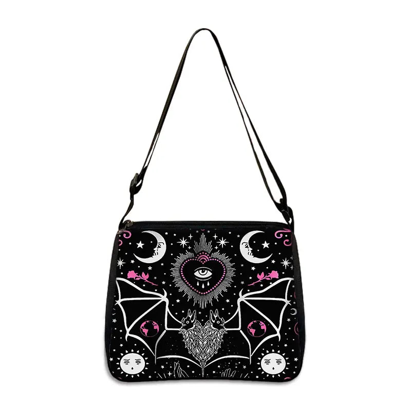 Vampire VLAD TEPES Shoulder Bags Gothic Bat Ghost Women Handbags Girls Crossbody Bag for Travel Phone Purse Holder Bag