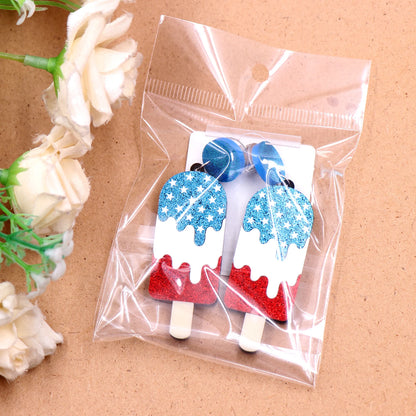 4th of July Independence Day Popsicle Dangle Earrings American Statement Acrylic Jewelry For Women