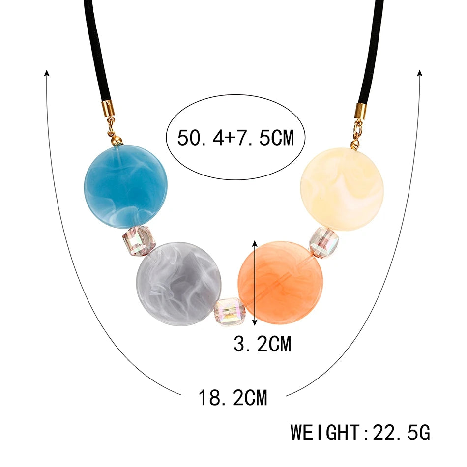 Women's Candy Color Necklace for Women Crystal Necklaces & Pendants Acrylic Statement Necklace New Fashion Jewelry Gifts NR089