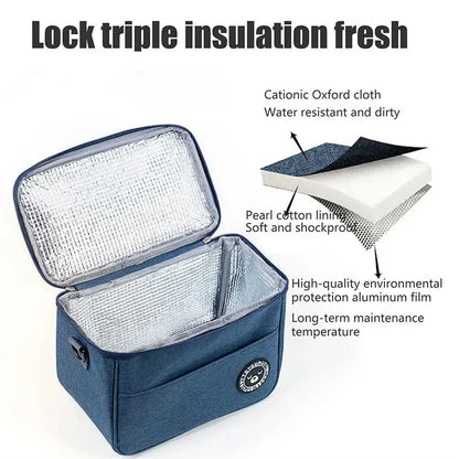 Insulated Lunch Box Men Women Travel Portable Camping Picnic Bag Cold Food Cooler Thermal Bag Kids Insulated Case With Strap 1