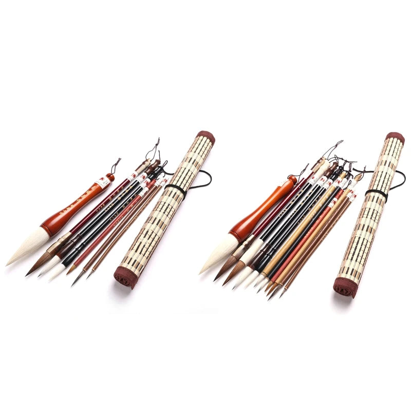 Chinese Calligraphy Brushes Pens Kanji Sumi Brush for Writing Painting 7/11 Set Wholesale