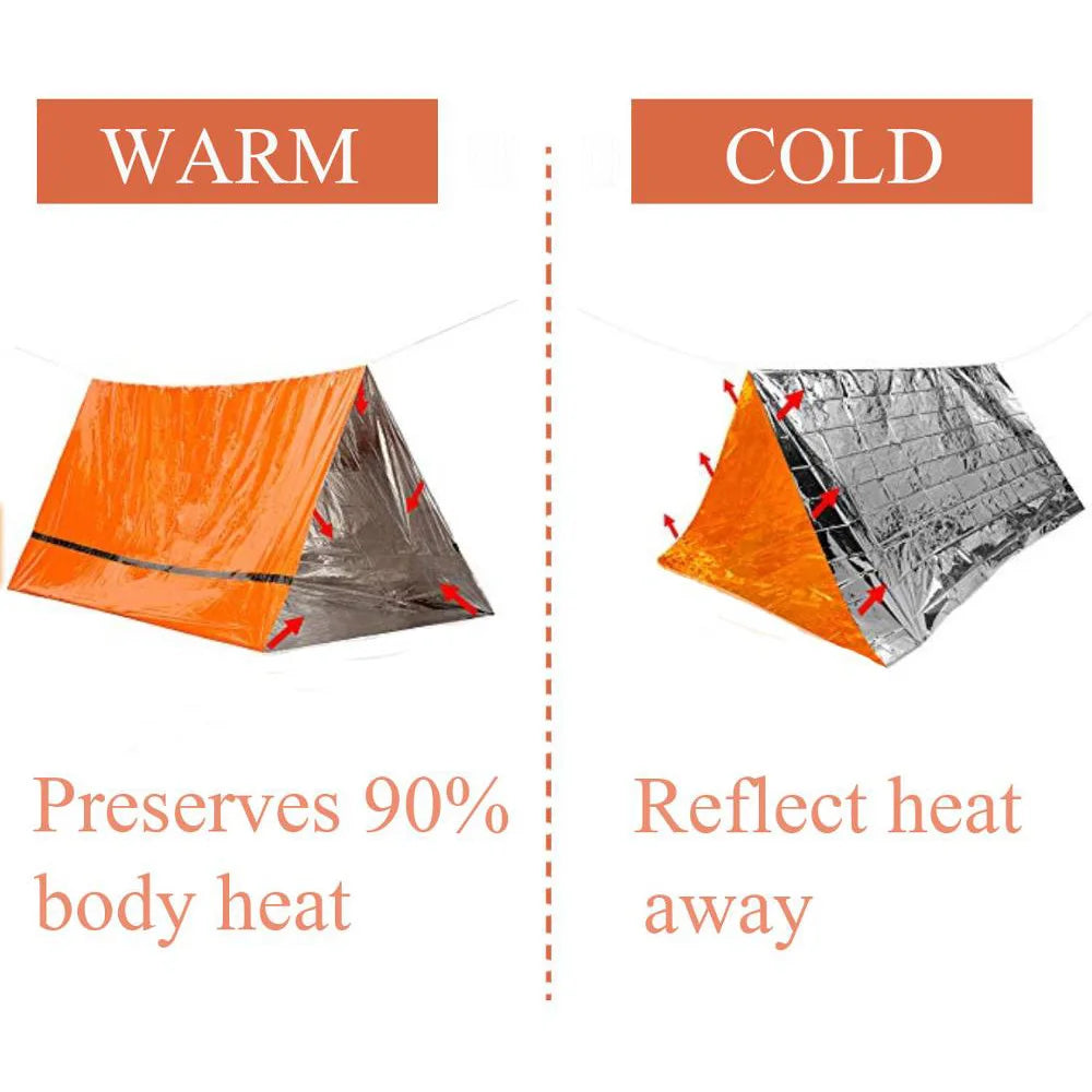 Emergency Shelter  Survival Tent Kit Waterproof Outdoor SOS Thermal Blanket