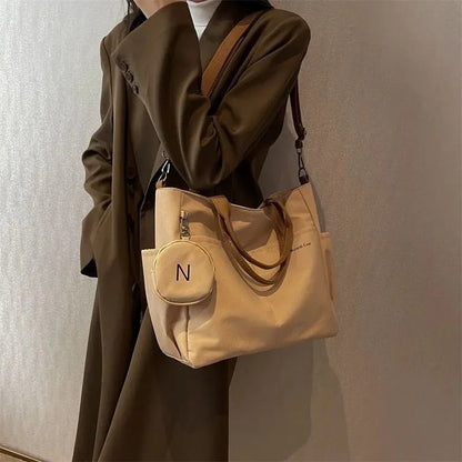 Vintage Style Waterproof Messenger Bag Women Student Satchels Nylon Shoulder Bag Korean Fashion Tote bag Academy style handbag