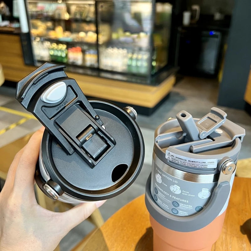 900ml Coffee Cup Thermos Bottle Keep Cold And Hot Stainless Steel Thermos Mug Portable Vacuum Flask Insulated Cup Water Bottle