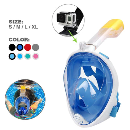 Professional Snorkeling Diving Mask Underwater Scuba Full Face Snorkel Mask Anti Fog Goggles for Kids Adult Swimming Equipment