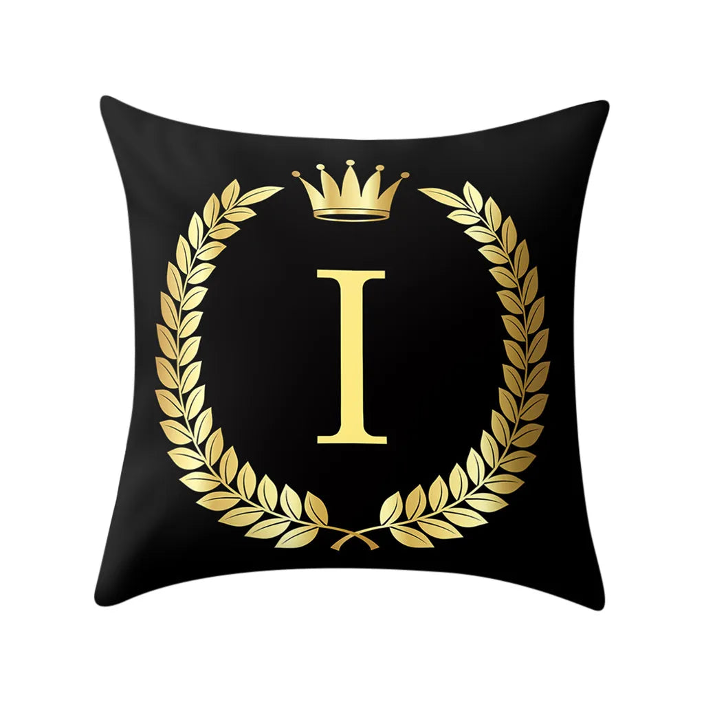 New Pillow Cover Black And Gold Letter Pillowcase Sofa Cushion Cover Home Decoration Sofa Chair Pillowcase Throw Pillows