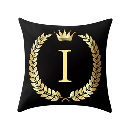 New Pillow Cover Black And Gold Letter Pillowcase Sofa Cushion Cover Home Decoration Sofa Chair Pillowcase Throw Pillows