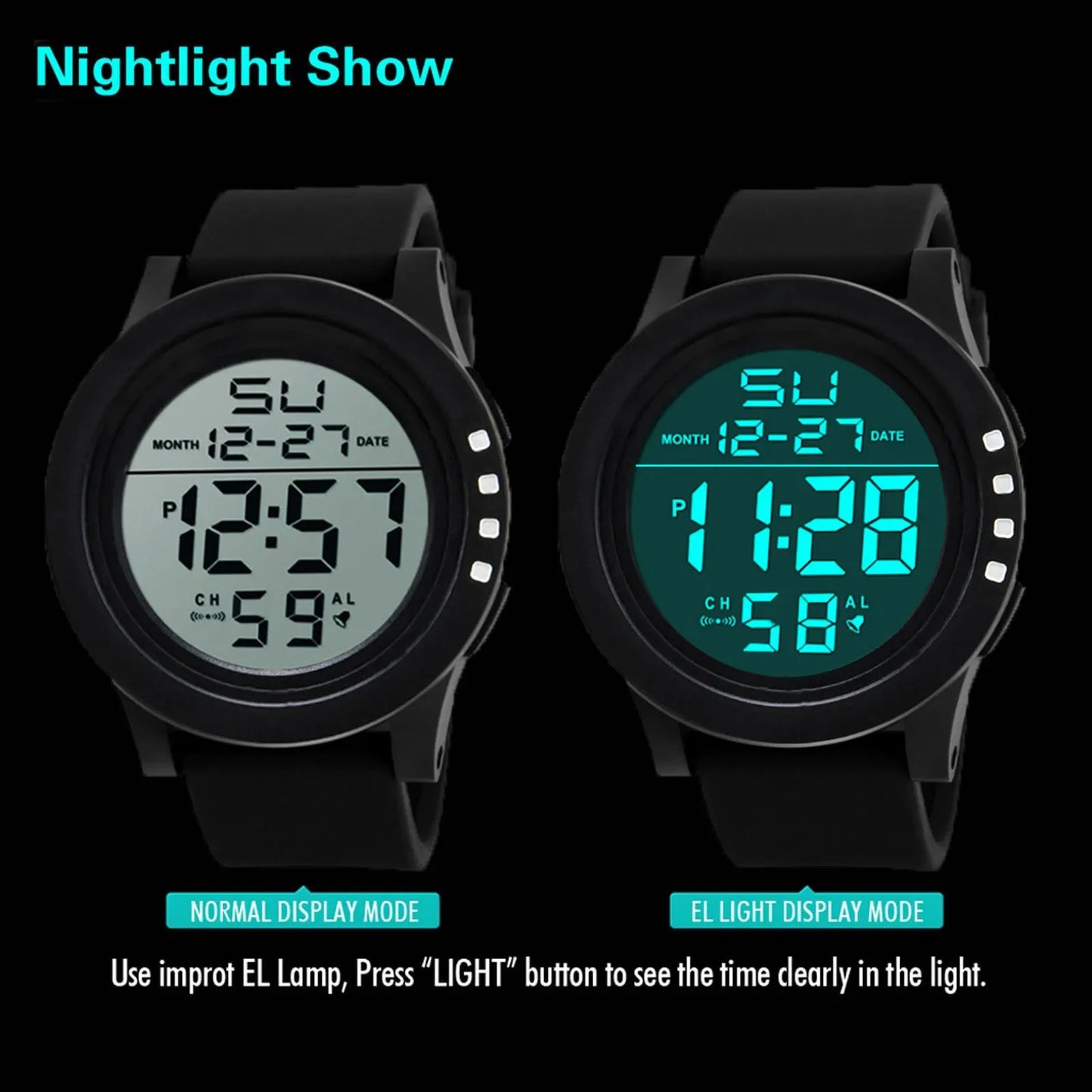 YIKAZE New Men's Led Waterproof Digital Wristwatches Watches For Men Quartz Military Luxury Sport Date Watches montre homme