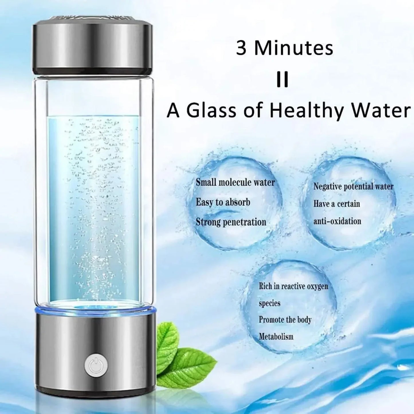 420ml Hydrogen-Rich Water Cup Electric Hydrogen Rich Water Generator Bottle Titanium Quality Filter Portable Antioxidant Lonizer