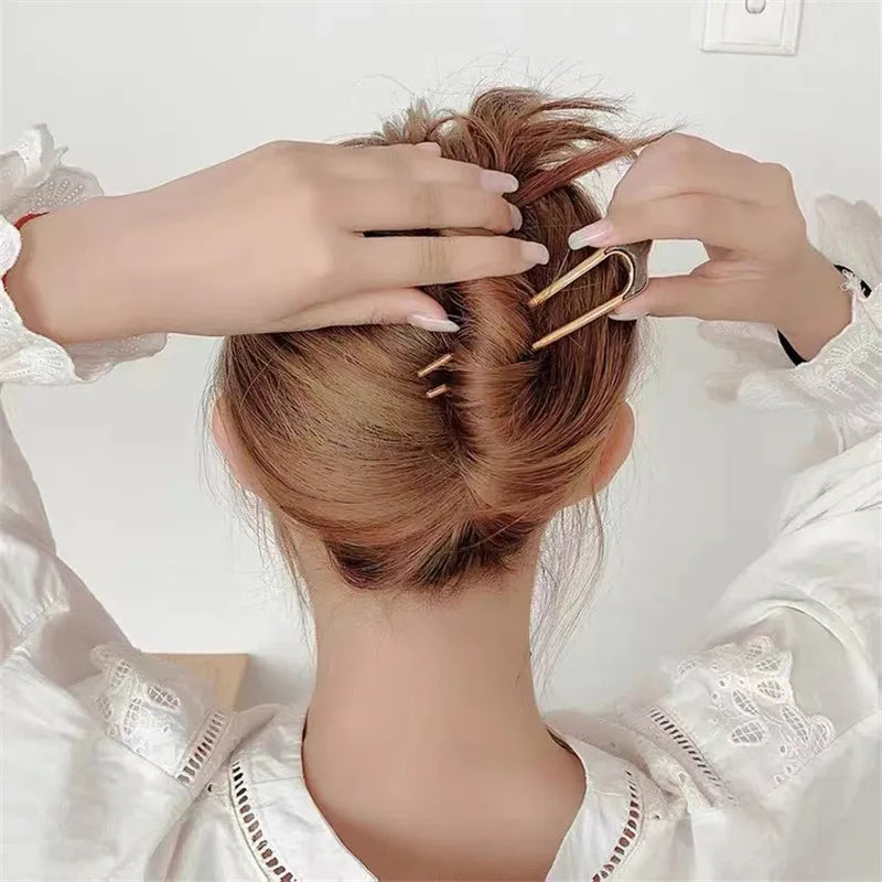 Simple U Shape Hair Clips Pins for Women Girls Hair Sticks Bride Hair Styling Accessories Sliver Gold Metal Hairpins Barrettes