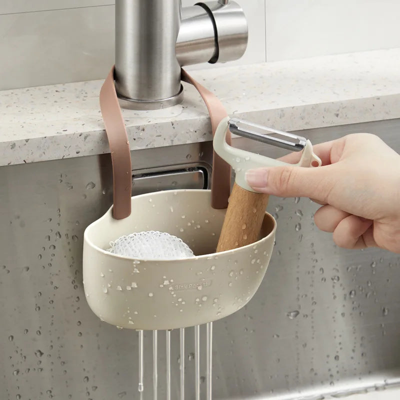 Sink Drain Basket For Kitchen Accessories Drainer Draining Rack Single Layer Bag Storage Box Cleaning Tools Organizer Items Home