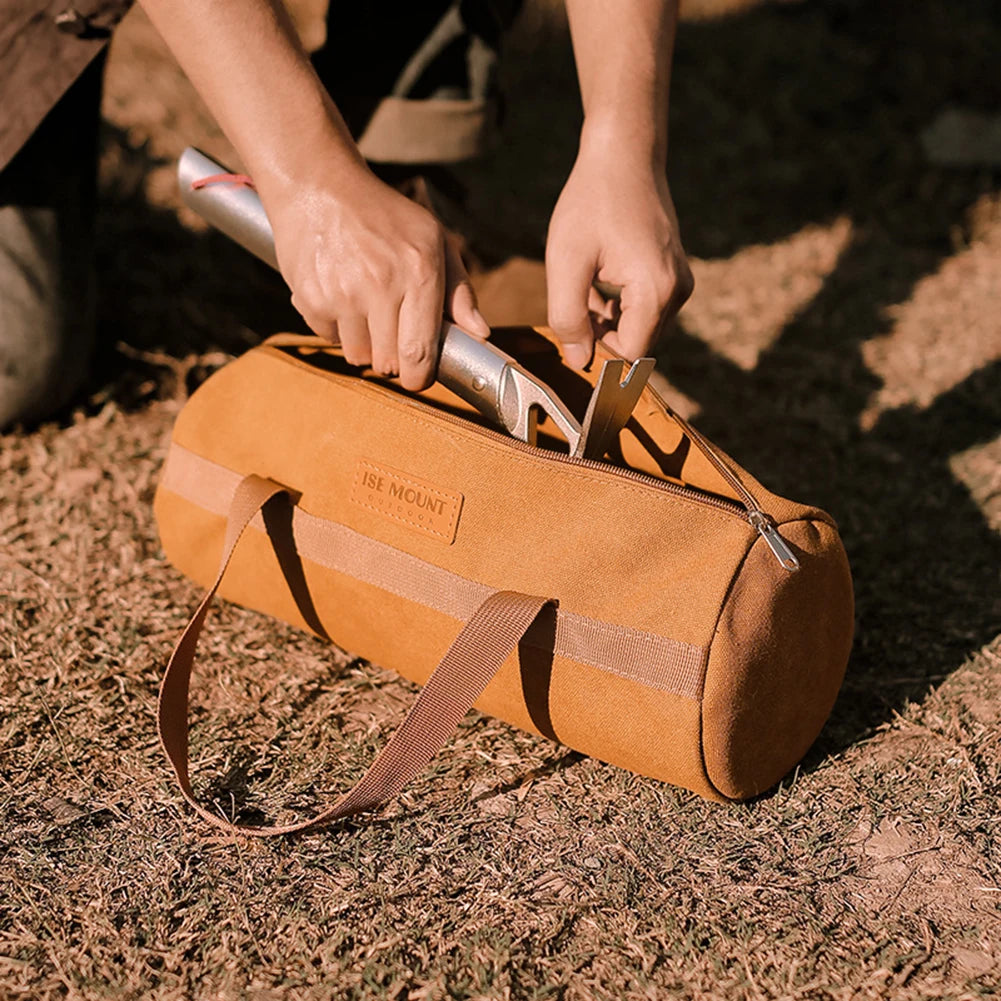 Hand-held Tent Pegs Storage Bag Pouch Multifunctional Large Capacity Organizer For Camping Backpack