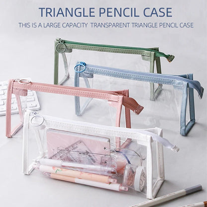 PVC Transparent Pencil Case Kawaii Waterproof Pencil Bags For Students Stationery School Supplies Portable Pen Pencil Pouch Bag