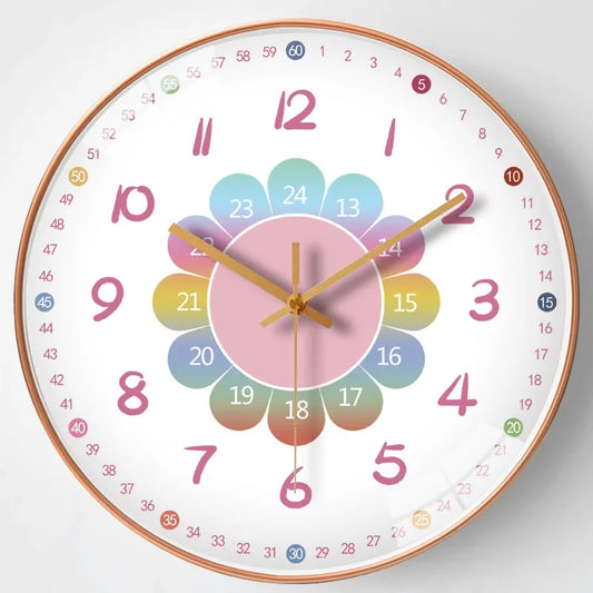 Wall Clock Modern Design Wall Decor Nordic Cartoon Kid Room Decorations for Girls Home Living Room Decoration Art Silent Clock