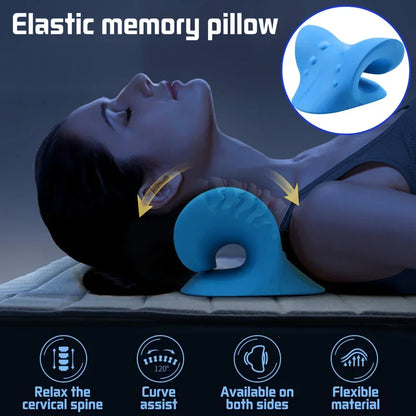 Neck Shoulder Stretcher Relaxer Cervical Chiropractic Traction Device Pillow for Pain Relief Cervical Spine Alignment Gift