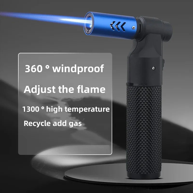 HONEST Metal Windproof Jet Flame  Butane Gas Torch Lighter Outdoor Camping BBQ Kitchen Welding Cigar Lighter Gift For Men