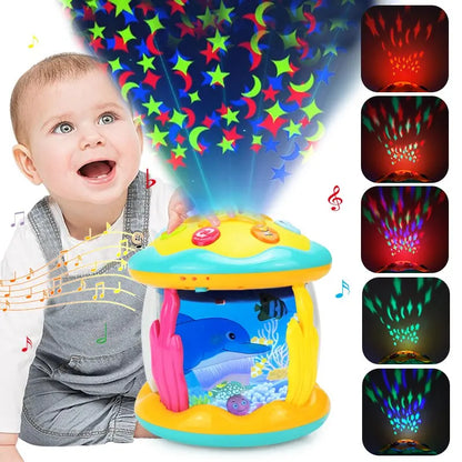 Baby Toys 6 to 12 Months Musical Light Up Tummy Time Infant Toys.Ocean Rotating Projector Baby Gifts for Toddlers Kids