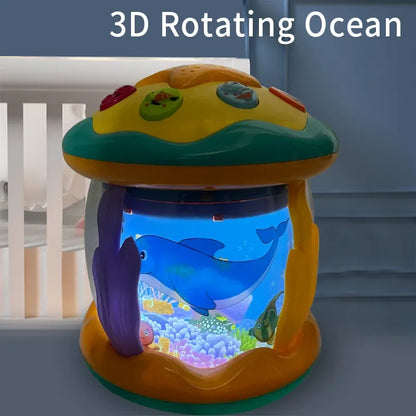 Baby Toys 6 to 12 Months Musical Light Up Tummy Time Infant Toys.Ocean Rotating Projector Baby Gifts for Toddlers Kids