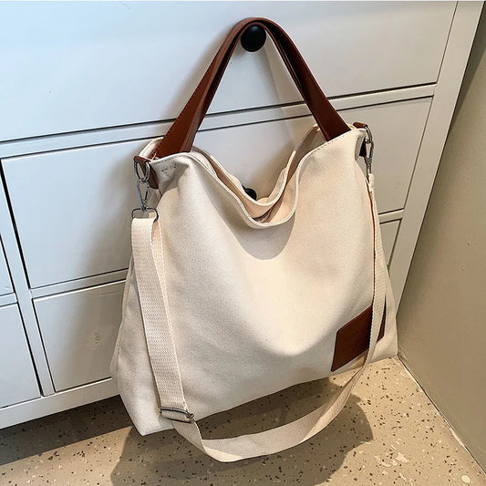 Women Canvas Shoulder Bag Daily Casual Shopping Bags 2022 winter Students Book Bag Cotton Cloth Handbags Large Tote For Girls