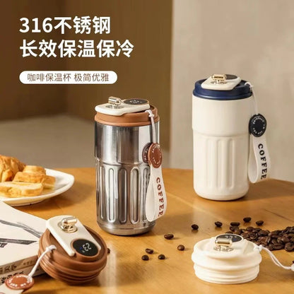 316 Stainless Steel Coffee Thermos with Exquisite Accompanying Temperature Display Portable Coffee Mug