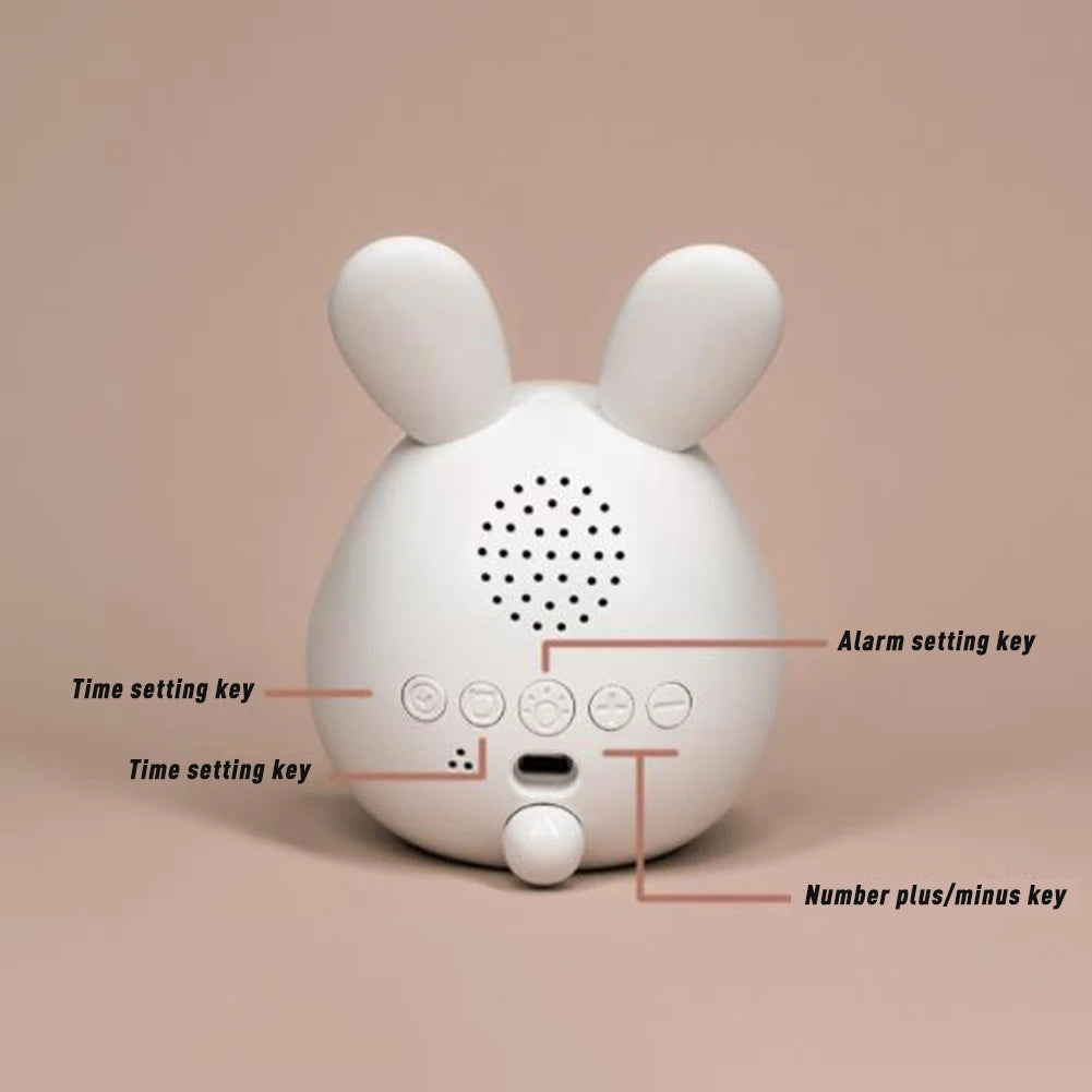 Kids Cute Rabbit Alarm Clock With Night Light Stepless Dimming Led Digital Alarm Clock For Boys Girls