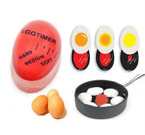 1/2pcs Egg Timer Kitchen Electronics Gadget Color Changing Yummy Soft Hard Boiled Eggs Cooking Eco-Friendly Resin Red  Tool