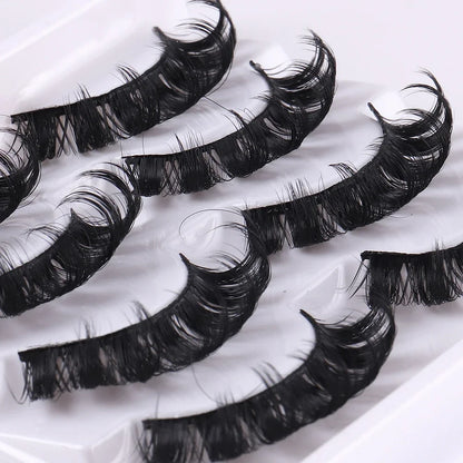 4 Pairs Russian Strip Lashes Fluffy Mink Lashes 3D False Eyelashes Russian Volume Eyelashes Fake Eyelashes