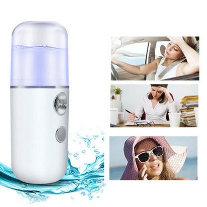 Portable Hydrating Sprayer Beauty Spray Instrument Handheld Face Air Humidifier USB Rechargeable Nano Water Alcohol Spray Bottle