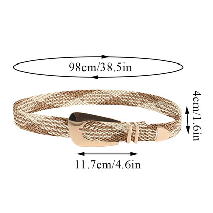 Ladies Braided Belts For Women Irregular Metal Buckle Girdle Adjustable Waist Belt Dress Waistbands Clothing Accessories