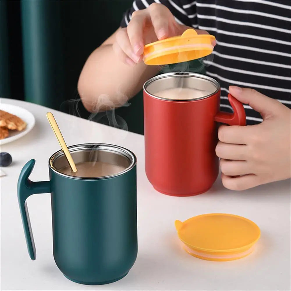 Tasse à café de grande capacité de 500 ml : acier inoxydable 304 avec couvercle, cadeau idéal pour la cuisine, parfaite pour le thé, le café et le lait