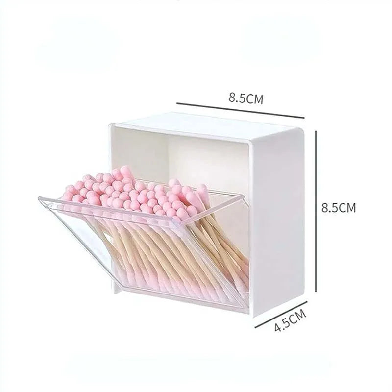 1/2pcs Plastic Wall Mounted Storage Boxes Dustproof Bathroom Organizer for Cotton Swabs Makeup Adaptive Small Jewelry Holder Box