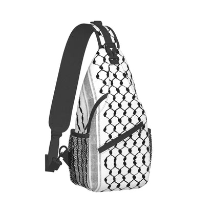 Palestinian Hatta Kufiya Folk Crossbody Sling Bag Printed Chest Bag Palestine Arabic Keffiyeh Shoulder Backpack Daypack