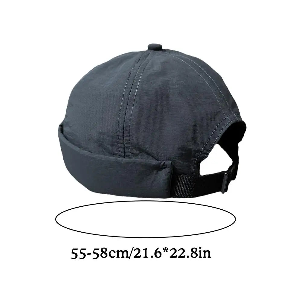 Quick Dry Brimless Hat Lightweight Street Thin Summer Docker Beanie Hat Mesh Beanie Sailor Cap Rolled Cuff Retro Hat Adjustable