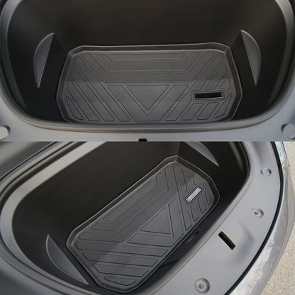 For Tesla Model Y 2021-2023 Accessories TPE Pad Front Rear Storage Mat Cargo Tray Floor with Logo Waterproof Protector Cover