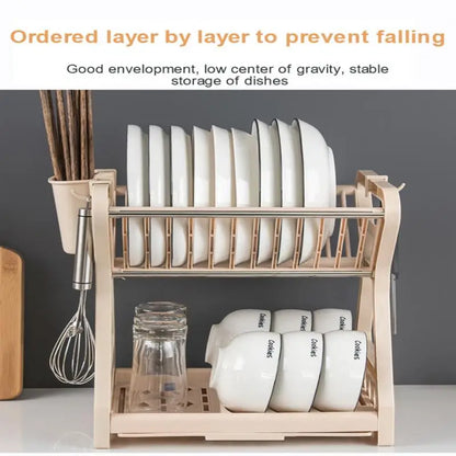 Dish Drying Rack Kitchen Supplies Dish Storage Drain Rack Multifunctional Double-Layer Dish Filter Rack Kichen Tools