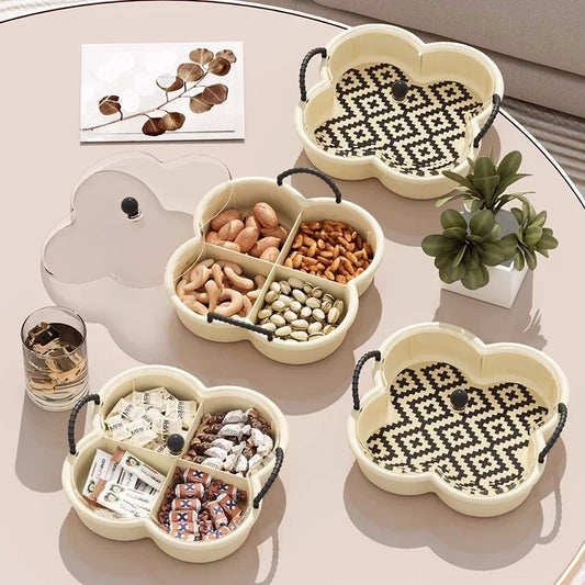 Plastic Snack Tray for Kids Nut Candy Storage Box Organizer Boxes Dry Fruit Dish Organizers Serving Trays Snacks Dishes Bar Home