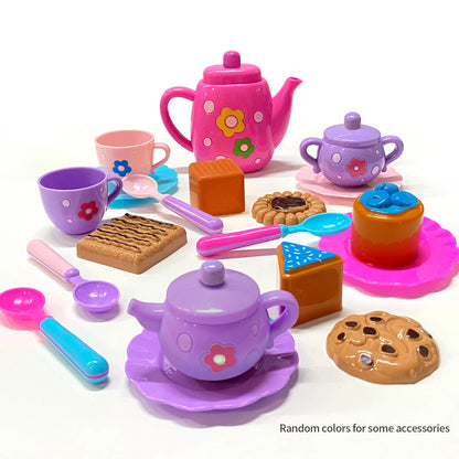 Tea Set for Little Girls, Tea Party Set, Tea Set for Toddlers Including Kettle, Cookies, Kids Play Food, Boys Girls Gifts