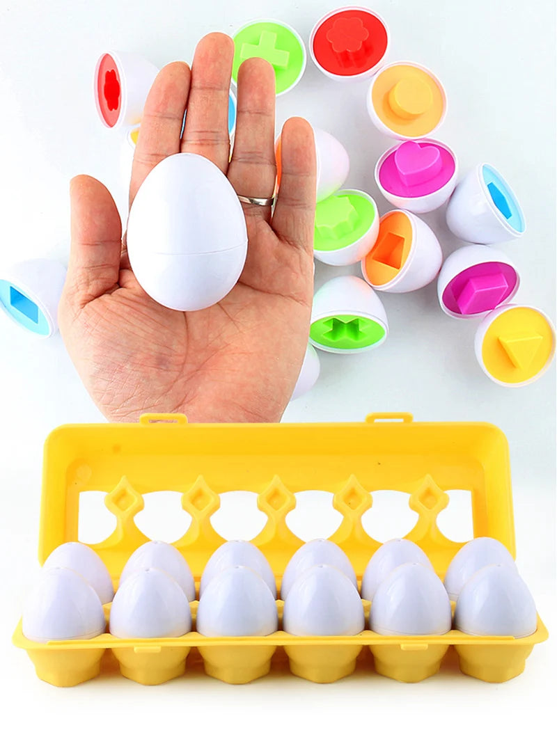 Shape Matching Easter EggsToy for Kids Baby Learning Educational Toy Montessori Smart Eggs Games Sorters Toys For Children Gifts