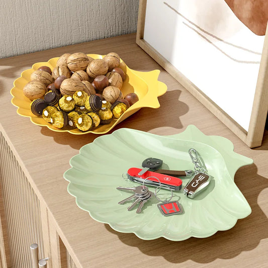 Shell Shape Food Storage Tray Candy Nut Snack Fruit Divider Tray Appetizer Serving Platter Party Table Storage