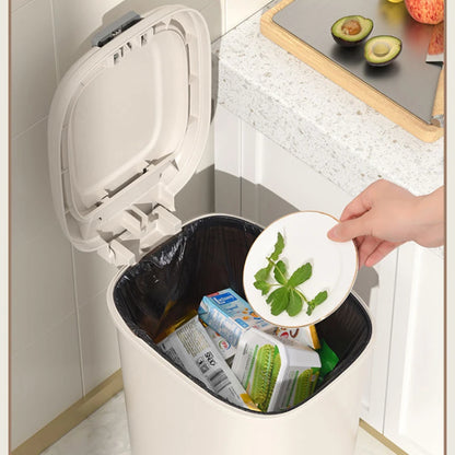 Japanese Waste Bins with Lid Household Kitchen Bathroom Toilet Trash Can Cream Style Pedal Easy Used Paper Basket Cleaning Tools