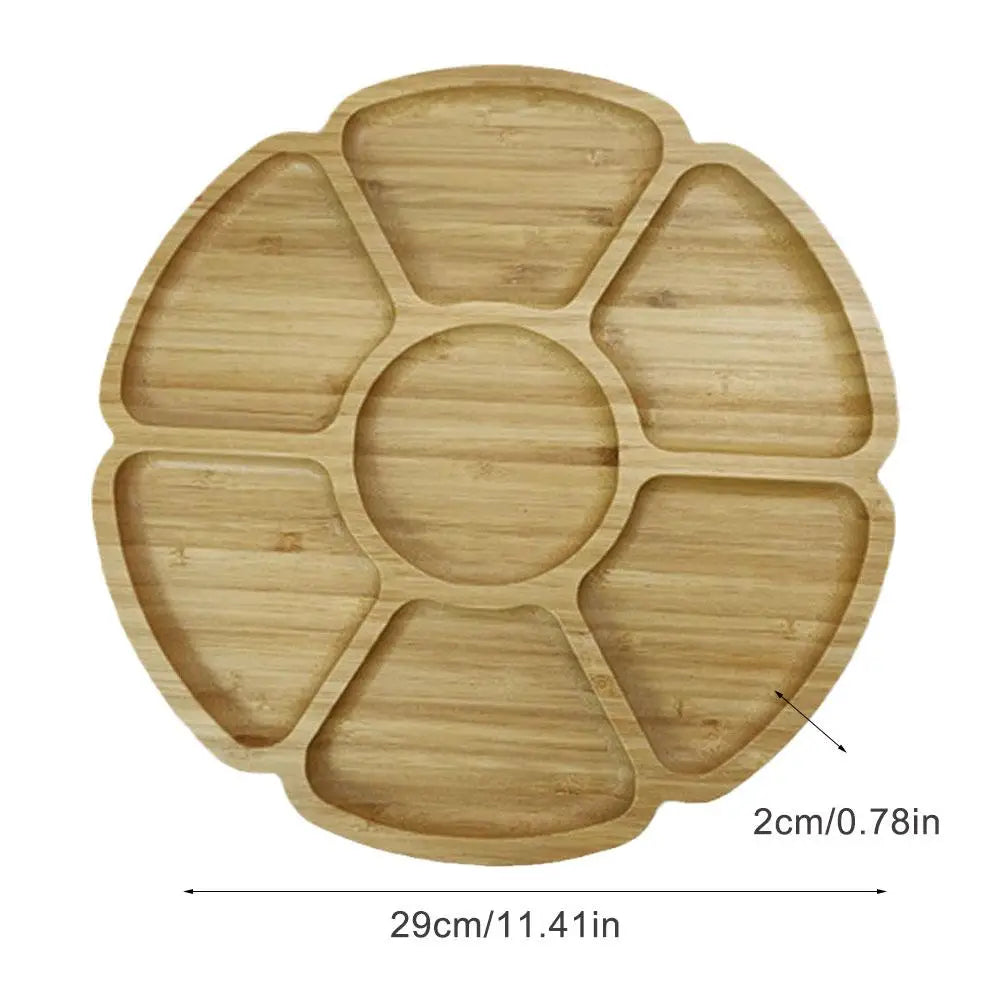 Bamboo Round Rotating Tray Fruit Nut Storage Tray Resin Mold Dishes Partition Plate DIY Crafts Home Decorations