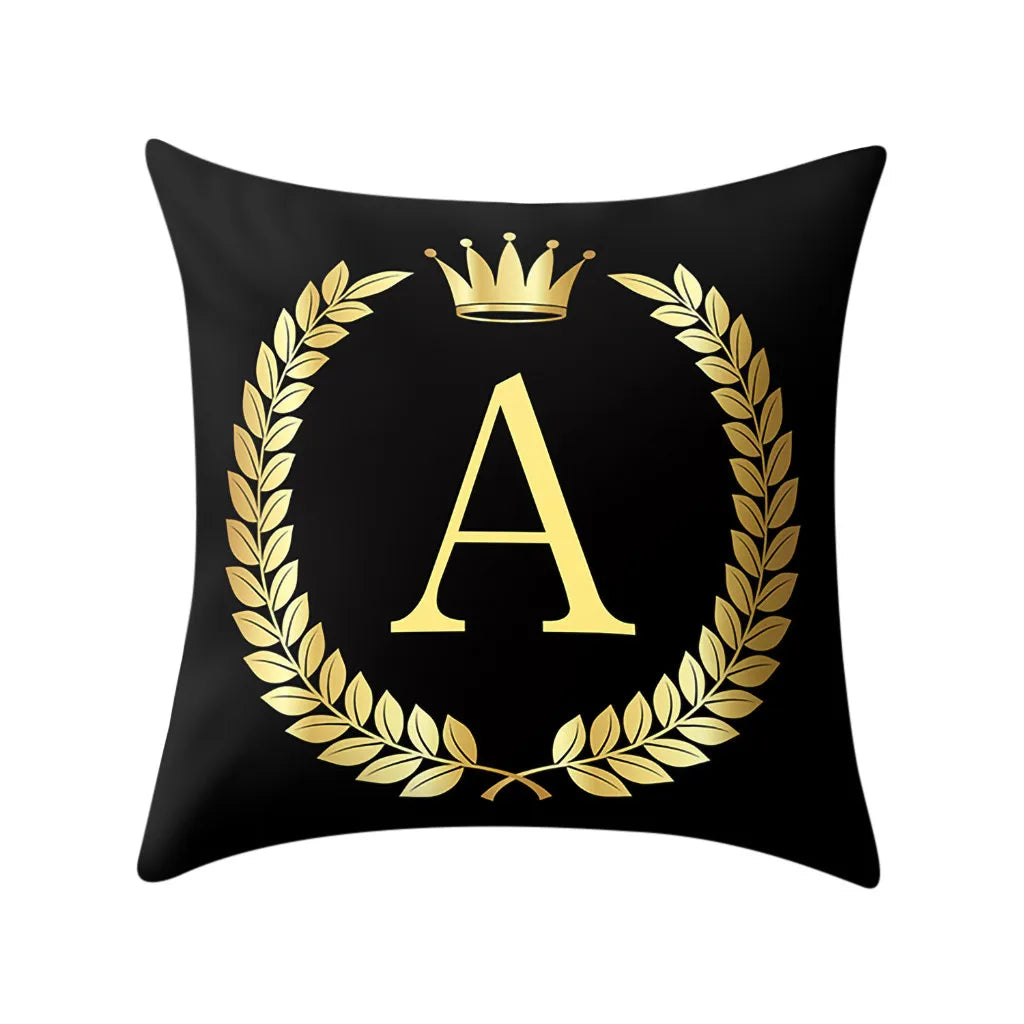 New Pillow Cover Black And Gold Letter Pillowcase Sofa Cushion Cover Home Decoration Sofa Chair Pillowcase Throw Pillows