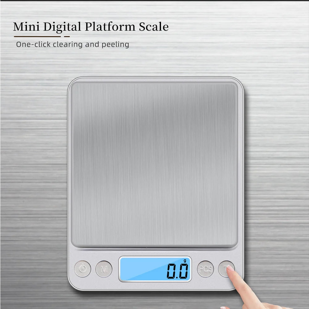 0.01g/0.1g Precision LCD Digital Scales 500g/3000g Mini Electronic Grams Weight Balance Scale for Tea Baking Weighing Scale 50%