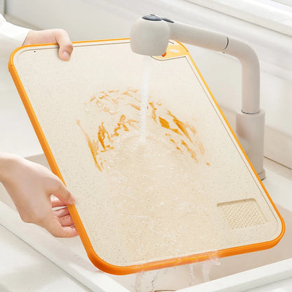 Household Antibacterial Anti-mould Cutting Board Kitchen Plastic Double Sided Board For Fruits Vegetables Meat