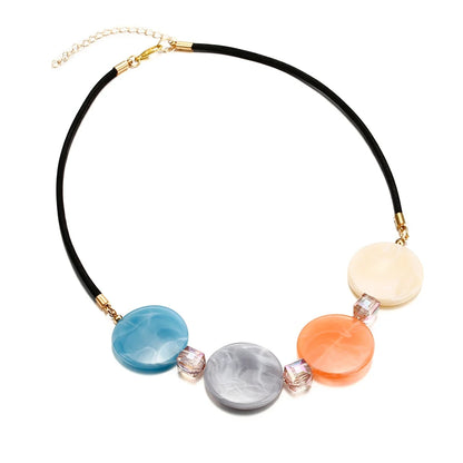 Women's Candy Color Necklace for Women Crystal Necklaces & Pendants Acrylic Statement Necklace New Fashion Jewelry Gifts NR089