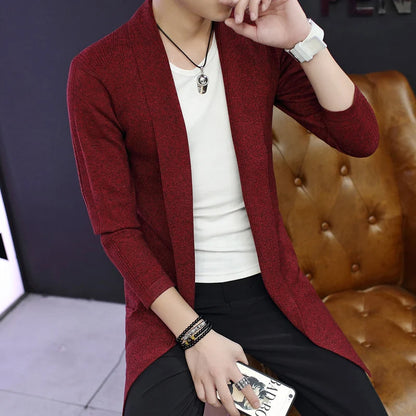 British Retro Stitching Cardigan: Autumn Men's Slim Fashion Casual Coat, Sweater Jacket Style.