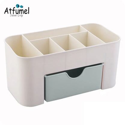 Plastic Cosmetic Storage Box Multifunctional Desk Make-up Organizer Case Lipstick Perfume Bangle Ring Jewelry Display Tray Box