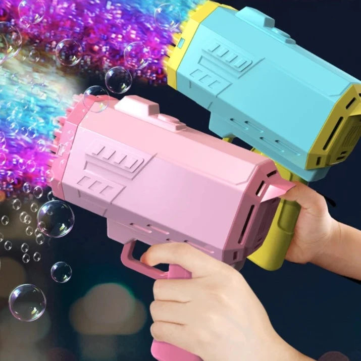 40 hole bazooka bubble gun dazzling lights strong wind super many bubble kids outdoor toys, suitable for boys and girls