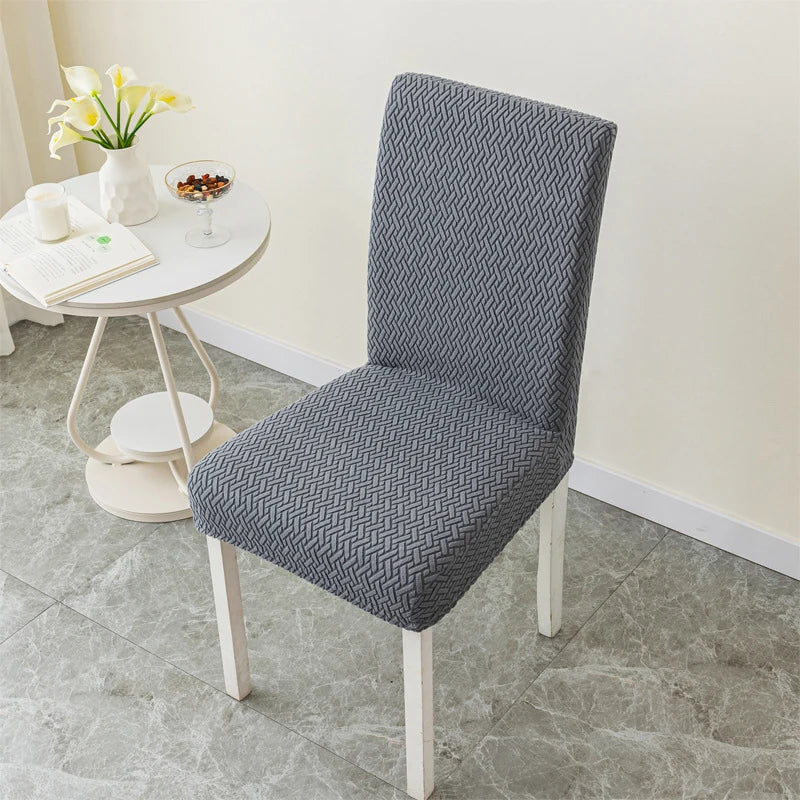 Twill Jacquard Dining Chair Cover Dustproof Elastic Soft  Seat Covers Seat Slipcover Suitable for Kitchen Room Living Home Decor